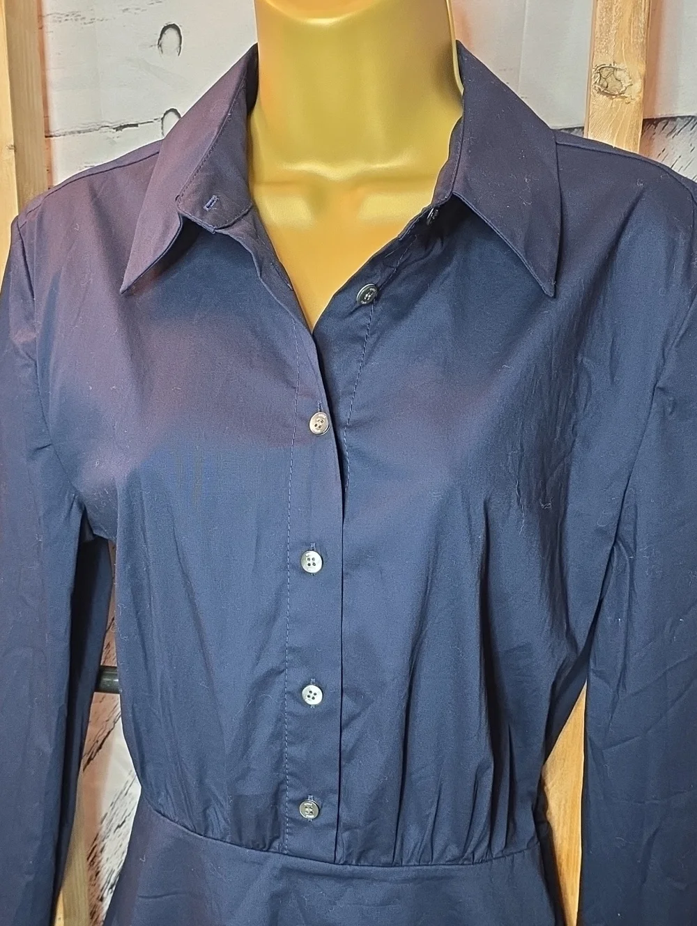 Staud Rocco Navy Mini Shirt Dress Size 4 - Picture 3 of 7